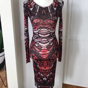 TOPSHOP Printed Bodycon Dress